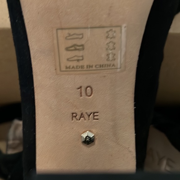 Raye Black Suede Ankle Tie Block Heel Size10 - Picture 7 of 8